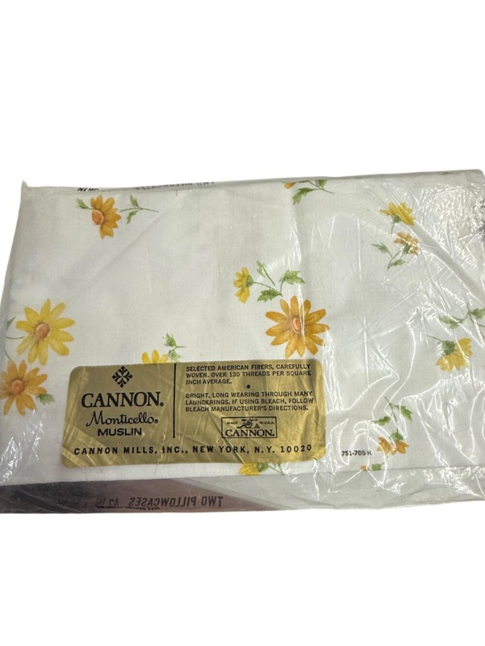 Vintage Deadstock Cannon Mills Monticello Daisy Blossom Twin Sheets‎ Fitted
